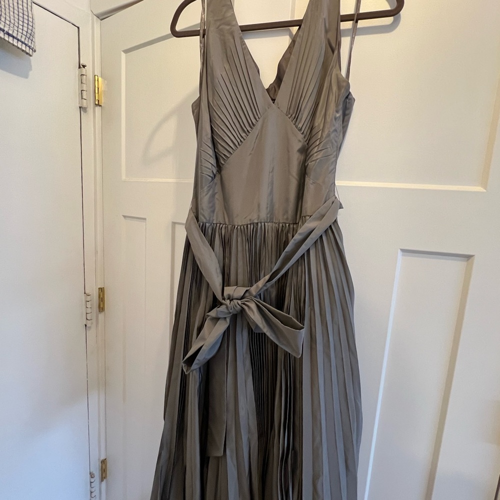 Vintage Banana Republic Pleated Formal Dress (1998), Pewter 14